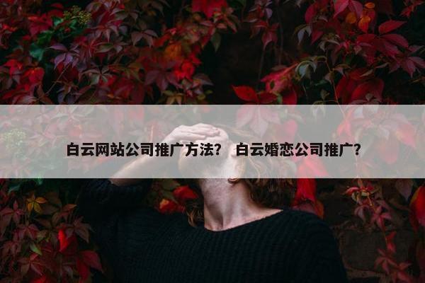 白云网站公司推广方法？ 白云婚恋公司推广？