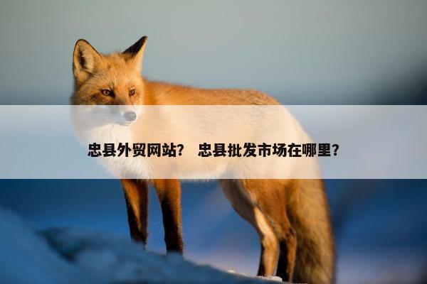 忠县外贸网站？ 忠县批发市场在哪里？
