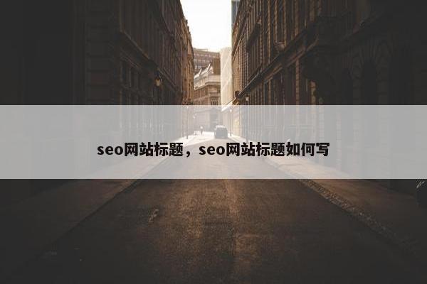 seo网站标题，seo网站标题如何写
