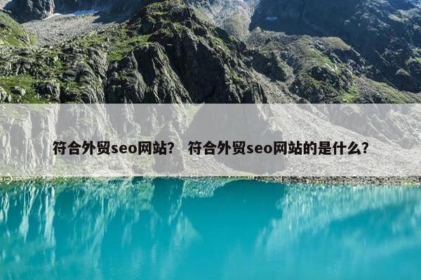 符合外贸seo网站？ 符合外贸seo网站的是什么？