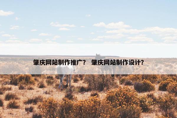 肇庆网站制作推广？ 肇庆网站制作设计？