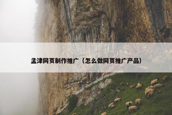 孟津网页制作推广（怎么做网页推广产品）