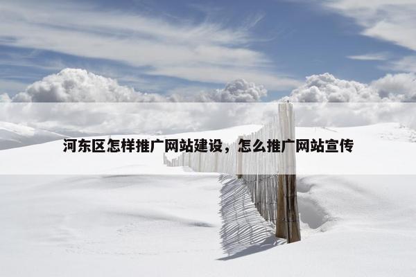 河东区怎样推广网站建设，怎么推广网站宣传