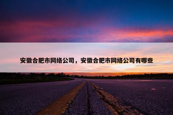 安徽合肥市网络公司，安徽合肥市网络公司有哪些