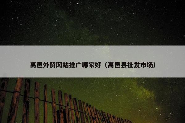 高邑外贸网站推广哪家好（高邑县批发市场）