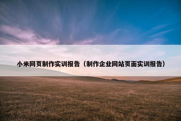 小米网页制作实训报告（制作企业网站页面实训报告）
