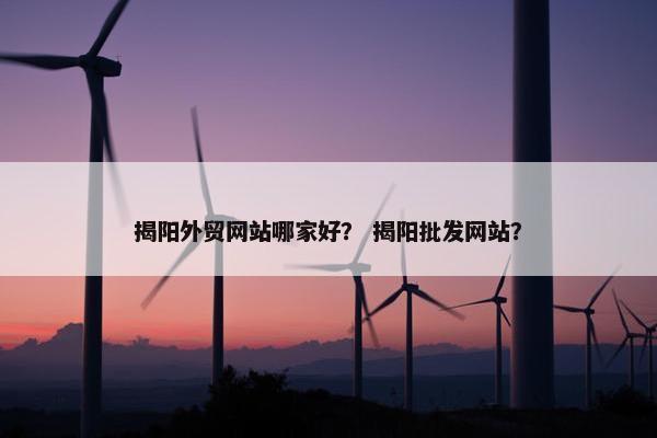 揭阳外贸网站哪家好？ 揭阳批发网站？