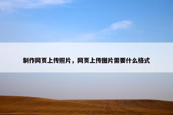 制作网页上传照片，网页上传图片需要什么格式