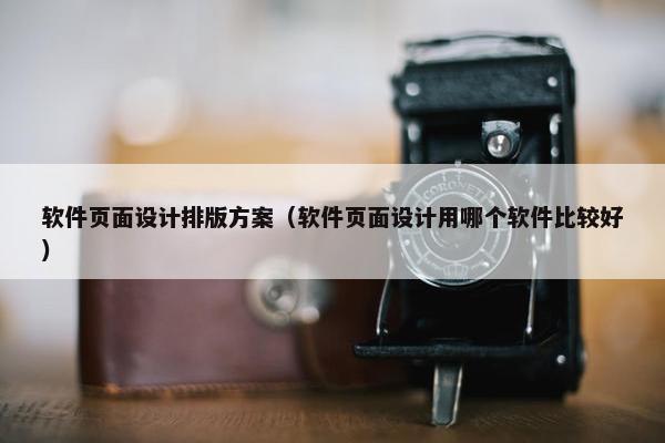 软件页面设计排版方案（软件页面设计用哪个软件比较好）