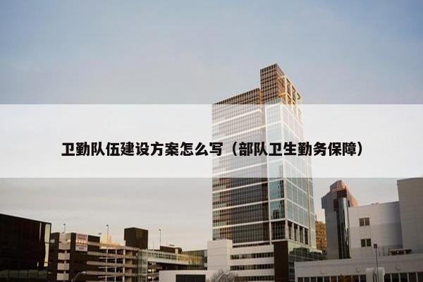 卫勤队伍建设方案怎么写（部队卫生勤务保障）
