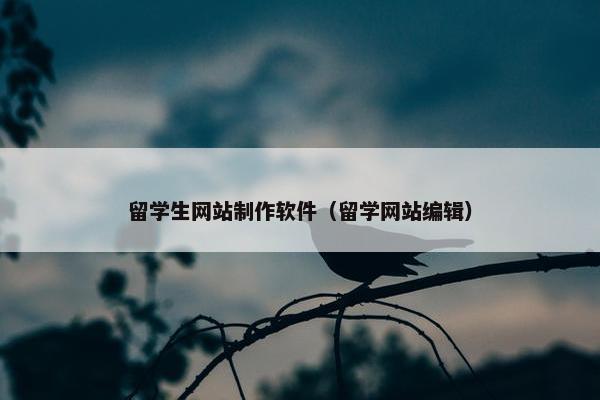 留学生网站制作软件（留学网站编辑）