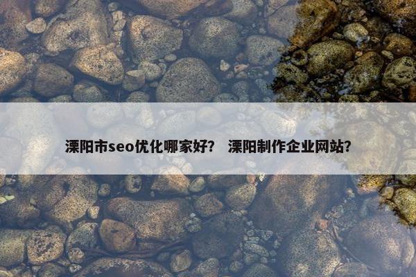 溧阳市seo优化哪家好？ 溧阳制作企业网站？