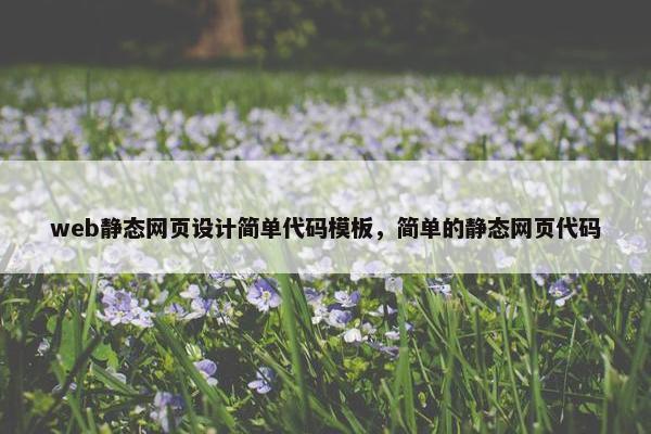 web静态网页设计简单代码模板，简单的静态网页代码