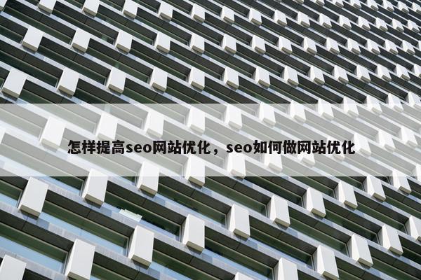 怎样提高seo网站优化，seo如何做网站优化