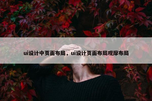 ui设计中页面布局，ui设计页面布局观摩布局