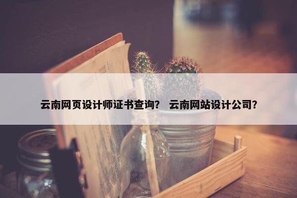 云南网页设计师证书查询？ 云南网站设计公司？