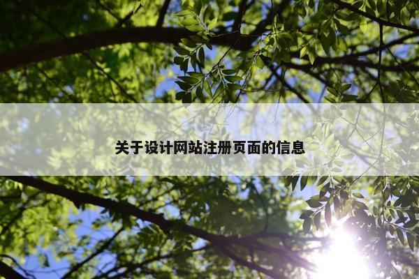 关于设计网站注册页面的信息