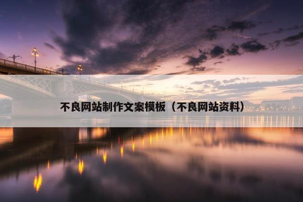 不良网站制作文案模板（不良网站资料）