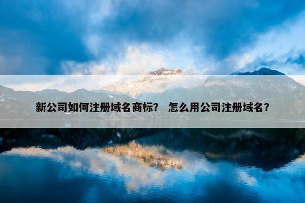 新公司如何注册域名商标？ 怎么用公司注册域名？