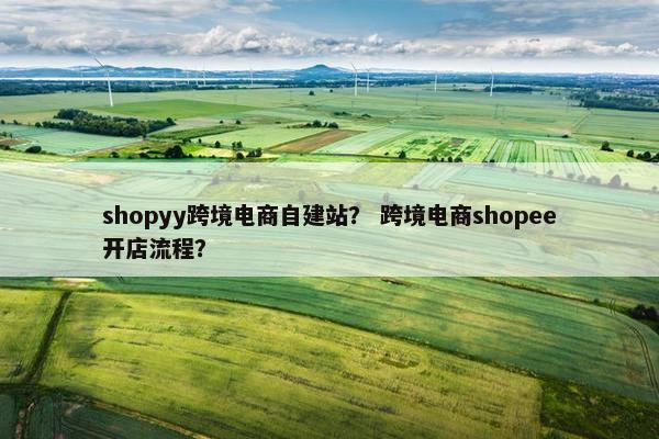 shopyy跨境电商自建站？ 跨境电商shopee开店流程？