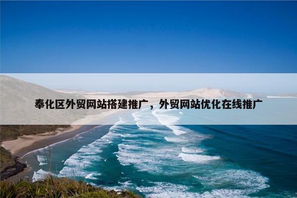 奉化区外贸网站搭建推广，外贸网站优化在线推广