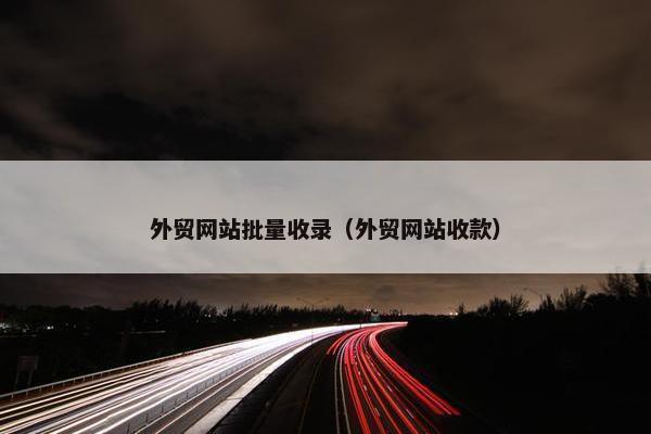 外贸网站批量收录（外贸网站收款）