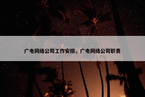 广电网络公司工作安排，广电网络公司职责
