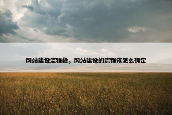 网站建设流程指，网站建设的流程该怎么确定
