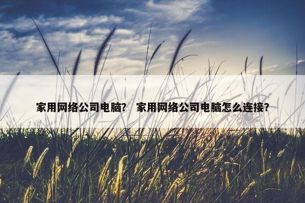 家用网络公司电脑？ 家用网络公司电脑怎么连接？