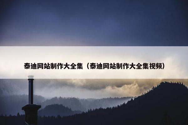 泰迪网站制作大全集（泰迪网站制作大全集视频）