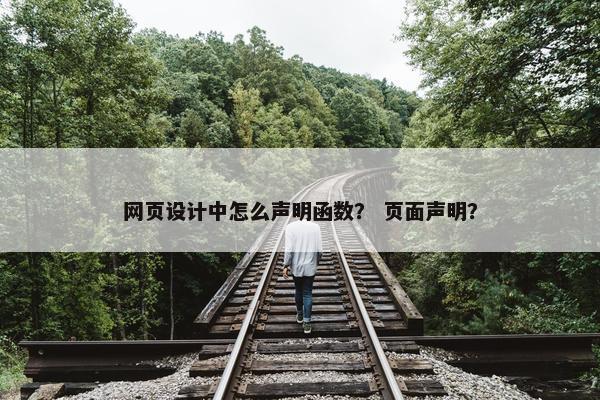 网页设计中怎么声明函数？ 页面声明？