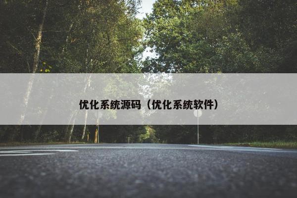 优化系统源码（优化系统软件）