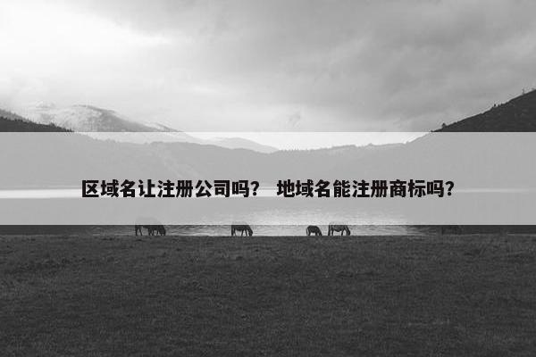区域名让注册公司吗？ 地域名能注册商标吗？