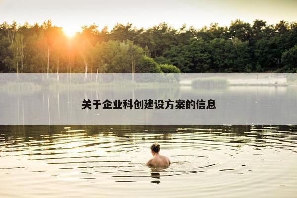 关于企业科创建设方案的信息