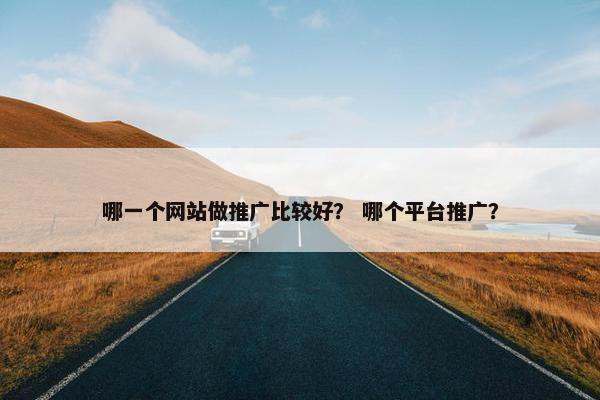 哪一个网站做推广比较好？ 哪个平台推广？