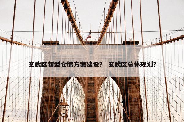 玄武区新型仓储方案建设？ 玄武区总体规划？