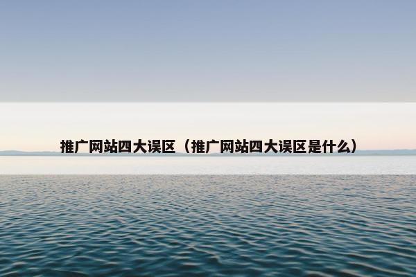 推广网站四大误区（推广网站四大误区是什么）