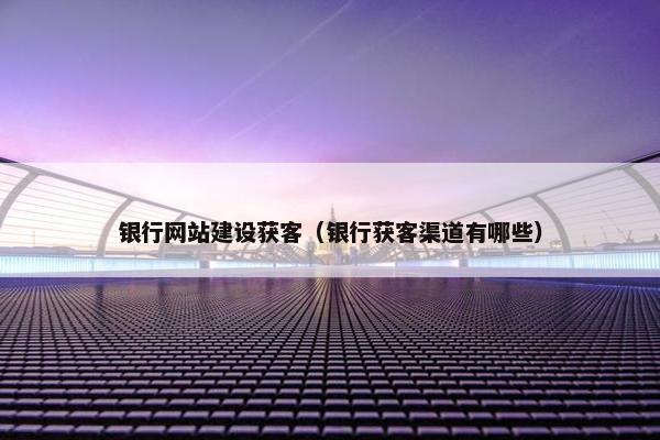 银行网站建设获客（银行获客渠道有哪些）