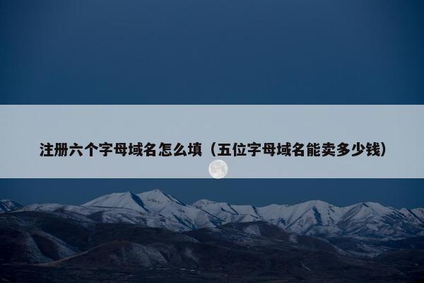 注册六个字母域名怎么填（五位字母域名能卖多少钱）