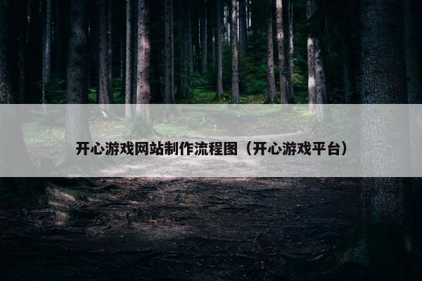 开心游戏网站制作流程图（开心游戏平台）