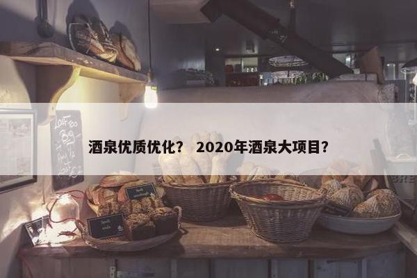 酒泉优质优化？ 2020年酒泉大项目？