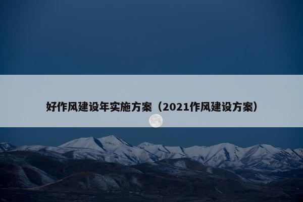 好作风建设年实施方案（2021作风建设方案）
