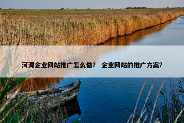 河源企业网站推广怎么做？ 企业网站的推广方案？