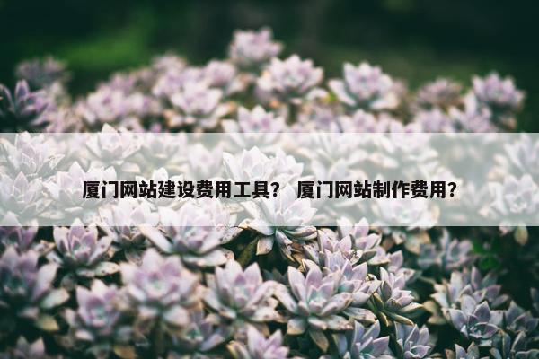 厦门网站建设费用工具？ 厦门网站制作费用？