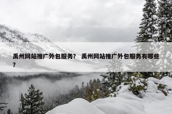 禹州网站推广外包服务？ 禹州网站推广外包服务有哪些？