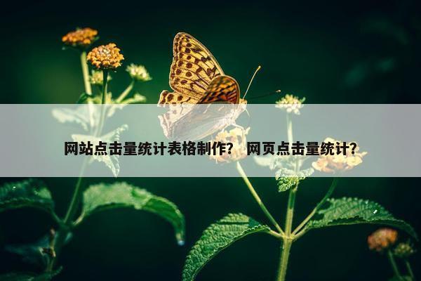 网站点击量统计表格制作？ 网页点击量统计？
