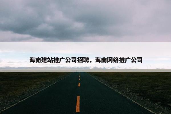 海南建站推广公司招聘，海南网络推广公司