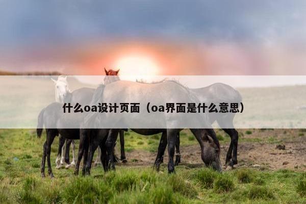 什么oa设计页面（oa界面是什么意思）