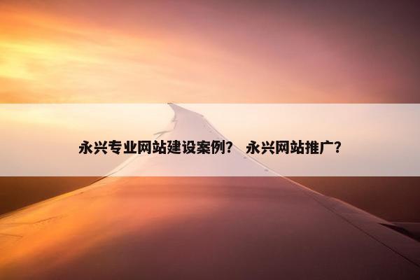 永兴专业网站建设案例？ 永兴网站推广？