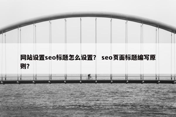 网站设置seo标题怎么设置？ seo页面标题编写原则？